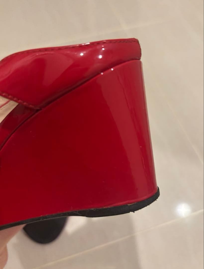 PRADA Women's Pumps High Heel Size:35.5/JP:22 Enamel Red From Japan 135154K Auth thumbnail 6
