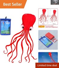 Colorful Long Tail Red Octopus Kite - Light, Easy to Handle for Family Outings