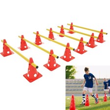 Hürden mit Stangen Hürde Agility für Hundetraining Rot Steckhürdenset 12 Kegel