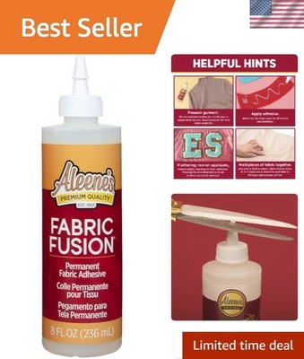 Permanent Fabric Fusion Glue 8 fl oz   Perfect No-Sew Solution for Crafts