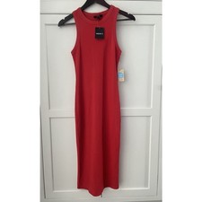 Forever 21 women bodycon ribbed midi dress size S red NWT
