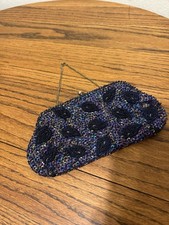 Vintage Walborg Rare Blue Beade Made In Japan Rare Beaded Stunning Small Handbag