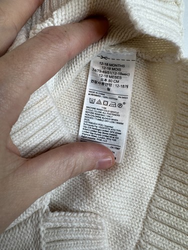 Baby GAP Pulloverkleid Zopfmuster Mädchen 12-18 Monate Langarm Kleinkind Outfit - Bild 3 von 3