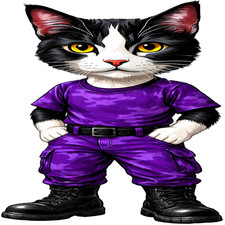 30 Custom Purple Camo Kitty Cat Personalized Address Labels