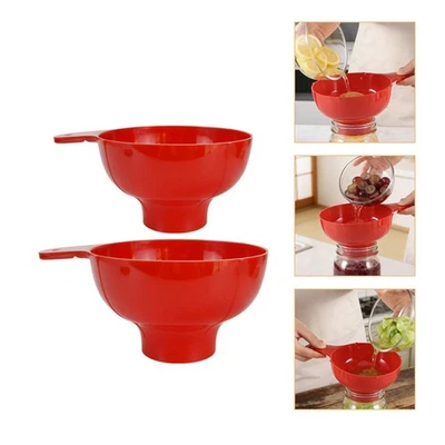 2 Pcs Funnels for Filling Bottles Cooking Canning Jar Wide Mouth - Image 1 of 4