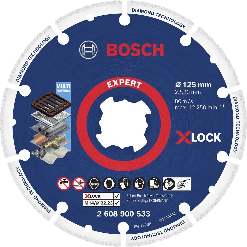 Disque à tronçonner diamanté X-LOCK Bosch Accessories 2608900533 Diamètre 125mm pour carrelage