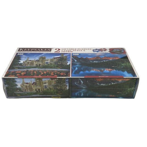 Keepsakes 2 Giftable 500 Piece Puzzles SureLox Fit Casa Loma Moraine Lake New - Picture 10 of 11