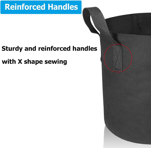 12 Packs 3 Gallon Grow Bags, Heavy Duty 300G Thickened Nonwoven Fabric Plant Pot - Picture 3 of 12