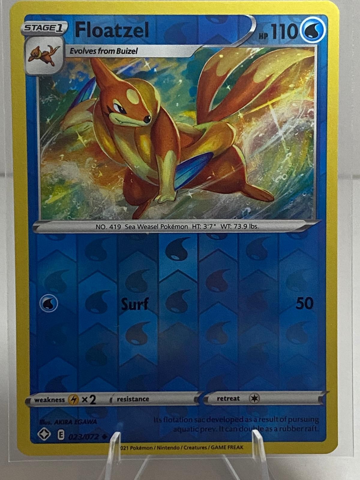 Floatzel 023/072 Uncommon Shining Fates Reverse Holo Near Mint