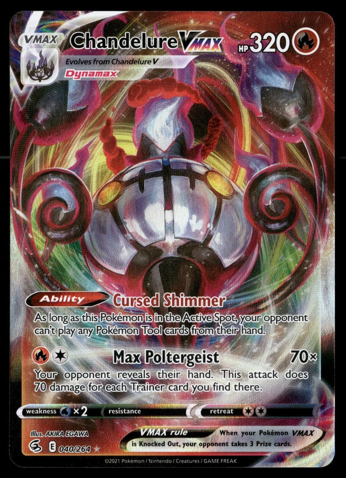 Chandelure VMAX 040/264 Holo VMAX Rare Fusion Strike Pokemon NM