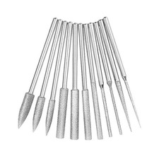 11PCS 1/8" Carbide Steel Diamond Burr Bits Rotary Tools Kit Accessories