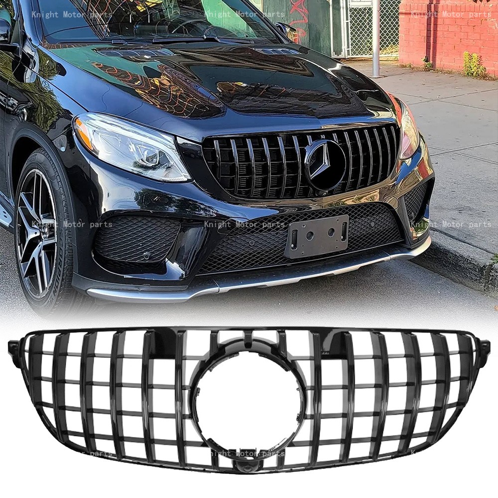 Glossy Black Upper Grille For GLE-Class W166/C292 2016-2019 GLE350 GLE450 GLE500