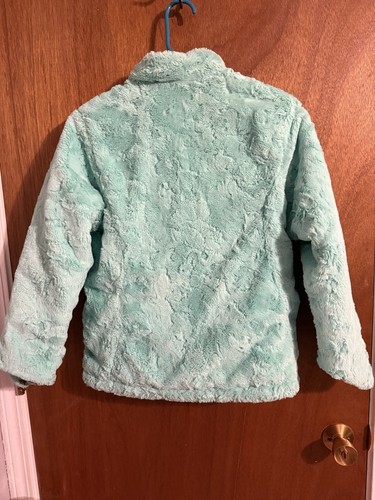 The North Face Jacket Girls Large 14-16 Reversible Gray Green Puffer - Picture 4 of 5