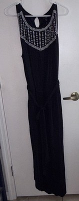 Lane Bryant Navy/White Embroidered Sleeveless Dress Plus 22/24 tie waist