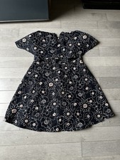 Women’s Black Floral Babydoll Strapless Off The Shoulder Mini Dress Wedding Med