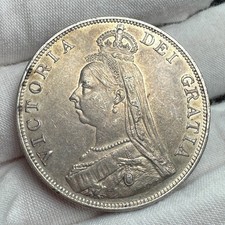 1889 Queen Victoria Jubilee Head Silver Double Florin Arabic I - High Grade
