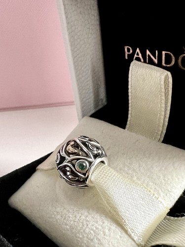 PANDORA SSILVER & 14K GOLD BIRDS OF A FEATHER CHARM 791213CZN AUTHENTIC RETIRED - Picture 8 of 24
