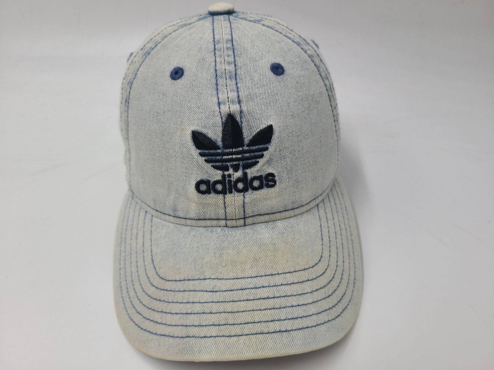 Women Adidas Trefoil Denim Style Look Acid Stonewash Jean St