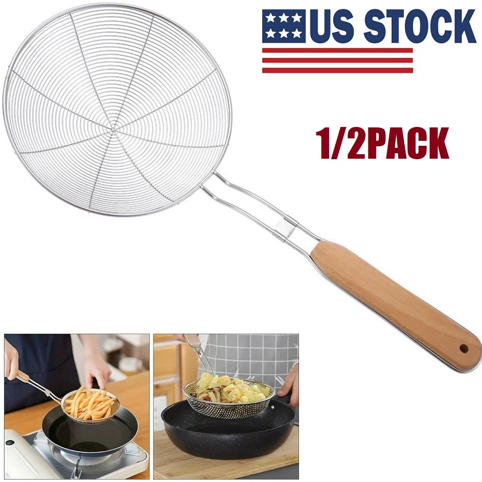 Stainless Steel Fine Mesh Fat Skimmer Spoon Efficient Kitchen Strainer Tool USA