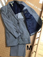 Com-Simmu Men'S Suit Grey Stripe M Business Formal