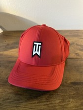 Nike Tiger Woods Collections Flex Golf Cap Hat L/XL Fitted DRI FIT Red