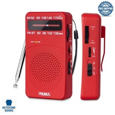 Portable AM/FM Radio with Tuning Light  High-Quality Reception
