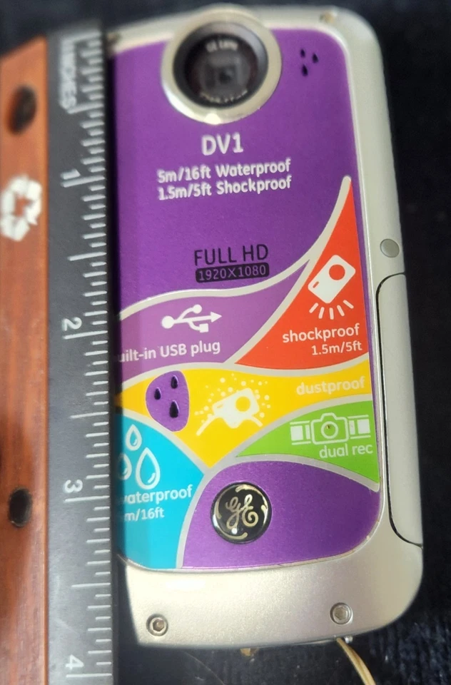 Cámara Videocámara Digital Impermeable GE DV1 Alta Definición 1080p Foto 4 de 4