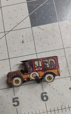 Unique Art Tin Wind Up Lincoln Tunnel Bridge Chauffeur Old Time Car Toy Part