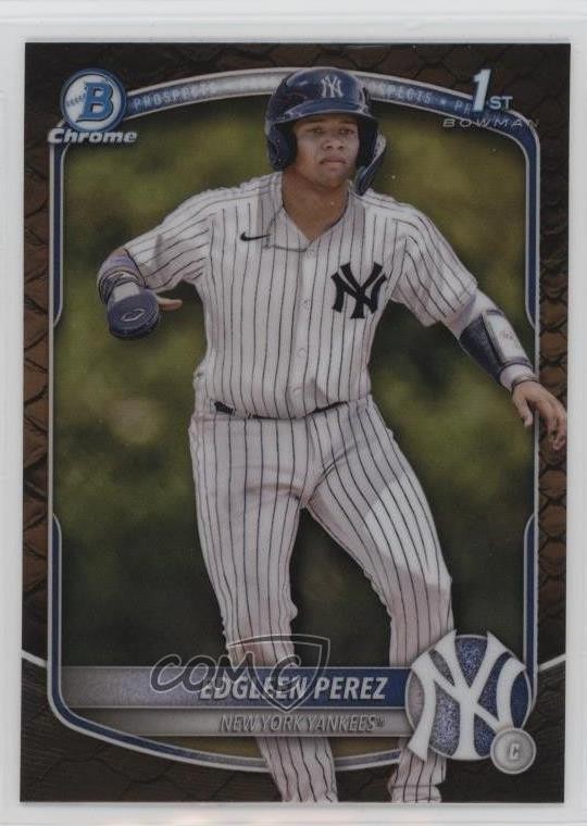2025 Bowman Chrome Prospects Reptilian Refractor Edgleen Perez #BCP-80 1nz2