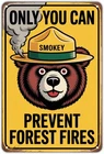 Smokey Bear Only You Can Prevent Forest Fires Tin Sign Vintage, 8 x 12 Inch