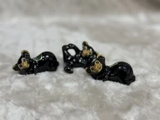 Rosemeade Pottery Miniature Bear Figurines Lot of 3 All In Excellent Condition