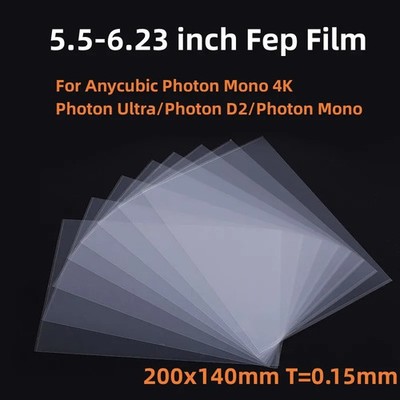 5Pcs FEP Film for ANYCUBIC Photon Mono 4K Ultra Photon D2 Elegoo 3D Printer