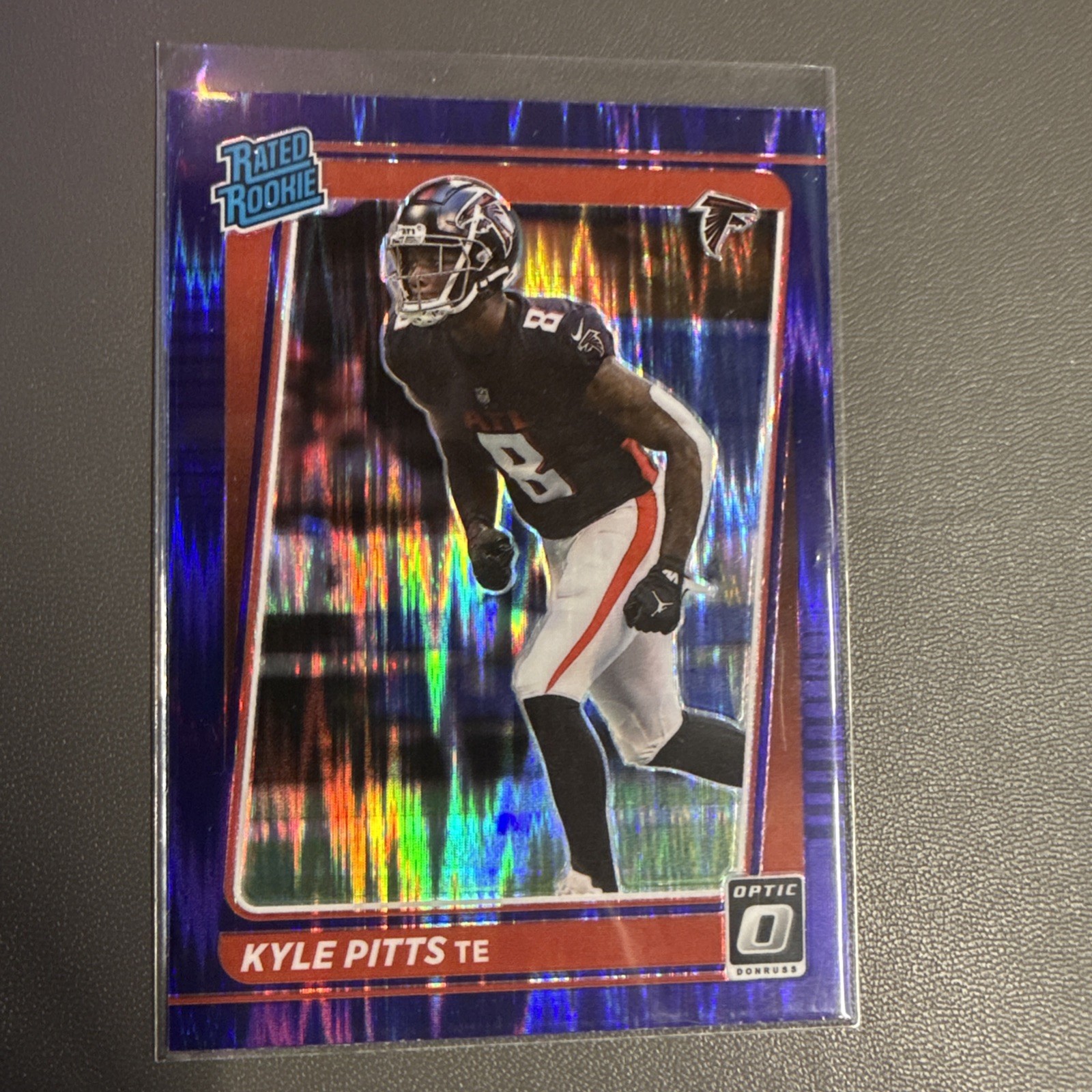 KYLE PITTS 2021 Panini Donruss Optic Rated Rookie #211 Purple Shock SP