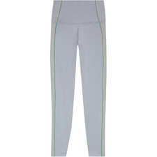 NIKE Women's Small Yoga Gray Rainbow Stripe Leg Dri-FIT Leggings Athleisure Gym