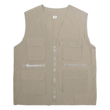 Mens Utility Vest Gilet Cream XL