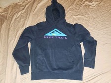 Nike Hoodie Mens Small Black Trail Swoosh Drifit Sweater Pullover Outdoor Active