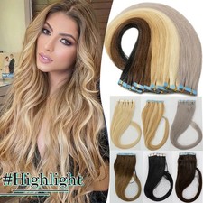 Seamless Skin Weft Tape In Hair Extensions PU Premium Human Hair Straight Blonde