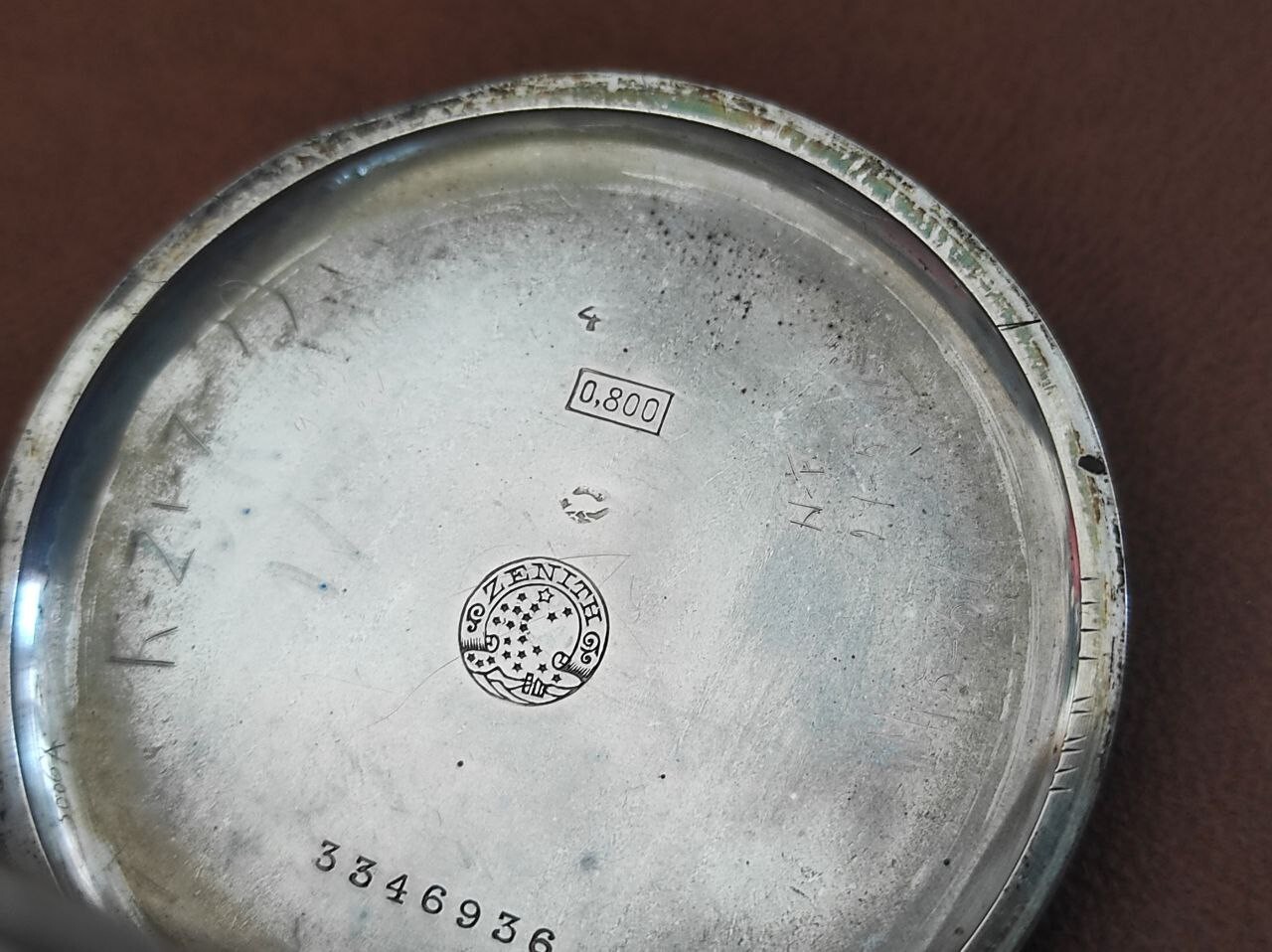 ANTIQUE SOLID SILVER 800 ZENITH POCKET WATCH - image 15