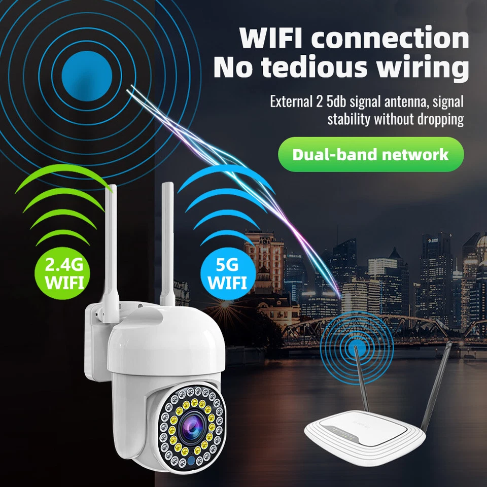 4x Wireless Security Camera System Smart Outdoor 5G Wifi Night Vision Cam 1080P - Image 4 of 4