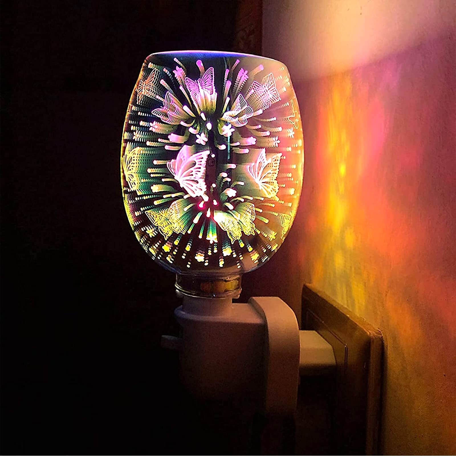 Electric 3D Plug-In LED Aroma Diffuser Lamp Light Wax Melt Oil Burner Warmer