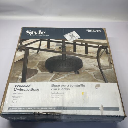 Style Selections Base Paraguas Patio Negro Con Ruedas 50LB Artículo # 804762