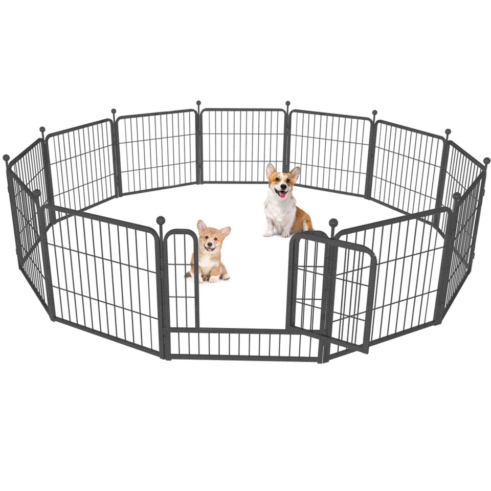 SQIREP 24"H Dog Playpen Outdoor Heavy Duty Metal Puppy Pet Fence