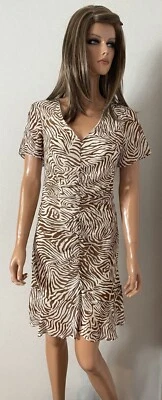 Robe écru & marron zébré SCHOOL RAG Taille 34 - Photo 1/4