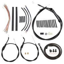 14" Sportster Handlebar Extended Brake Line Clutch Throttle Cable Kit for XL 883