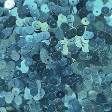 6mm Flat Sequins Light Teal Blue Green Shiny Metallic Made in USA