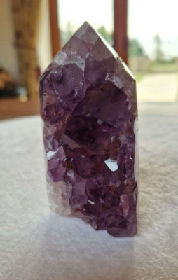 Premium Amethyst Quarz lila Druzy Side Point 35 Kristall Turm 318g