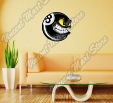 8 Ball Black Billiard Pool Flame Sport Wall Sticker Room Interior Decor 22"X22"