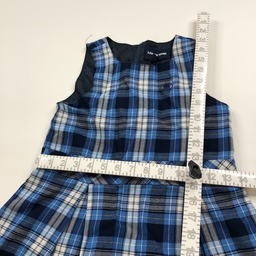 Lands End Youth Girls 7 School Uniform Jumper Dress Skirt Blue MINT - Picture 4 of 10