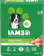 IAMS Adult Minichunks Small Kibble High Protein Dry Dog Food with Chicken, 30 lb