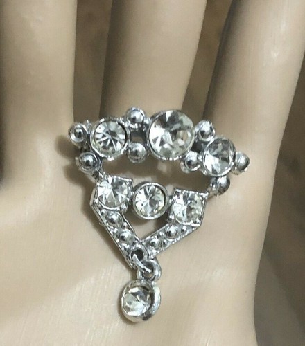 Broche prendedor de diamantes de imitación firmado Estate Find - Imagen 8 de 12